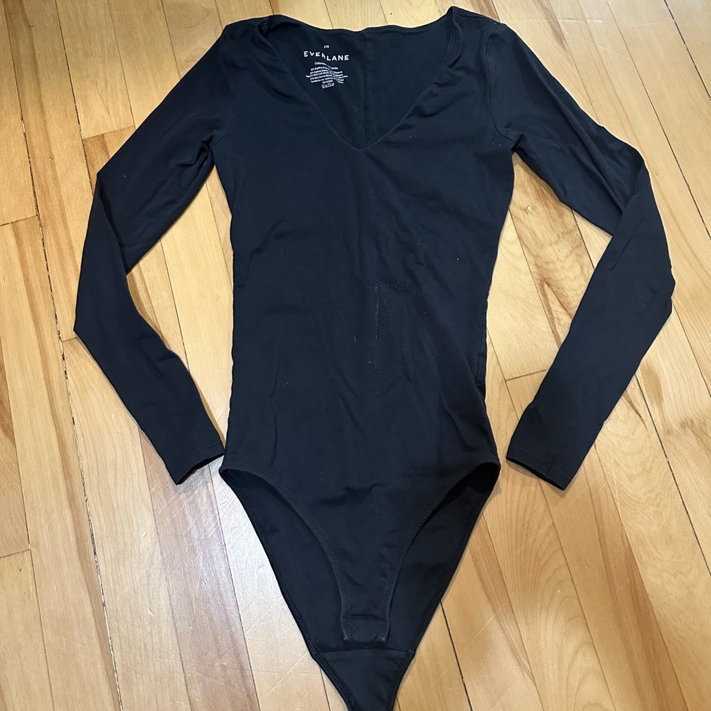 Everlane Black Long Sleeve Bodysuit